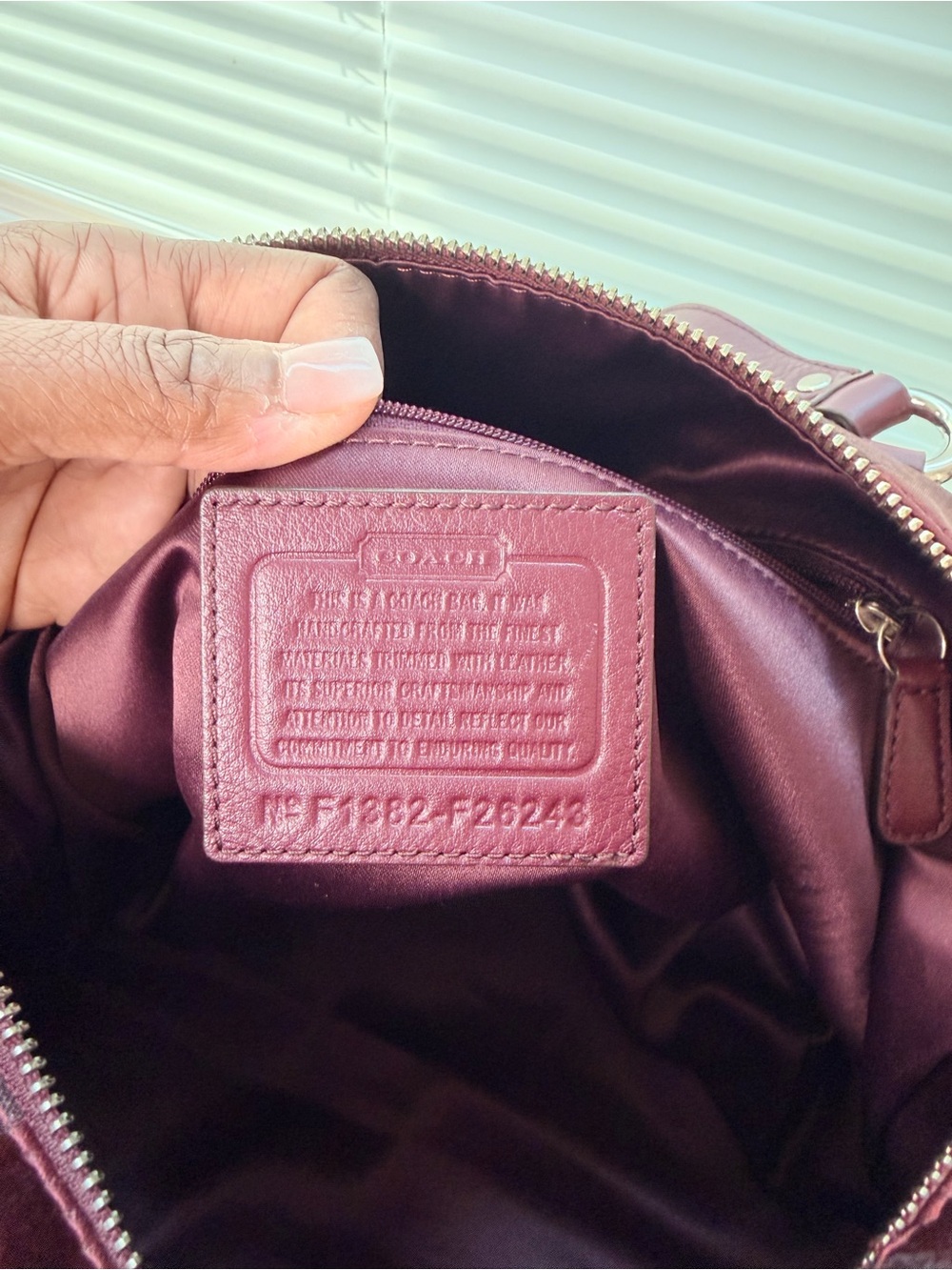 Coach Signature Satchel in Burgundy and Deep Red - Picture 9 of 15